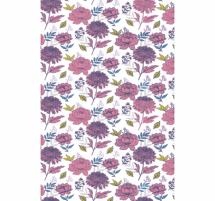 Tenda a rullo fiori e piante tema floreale in fiore - TenStickers