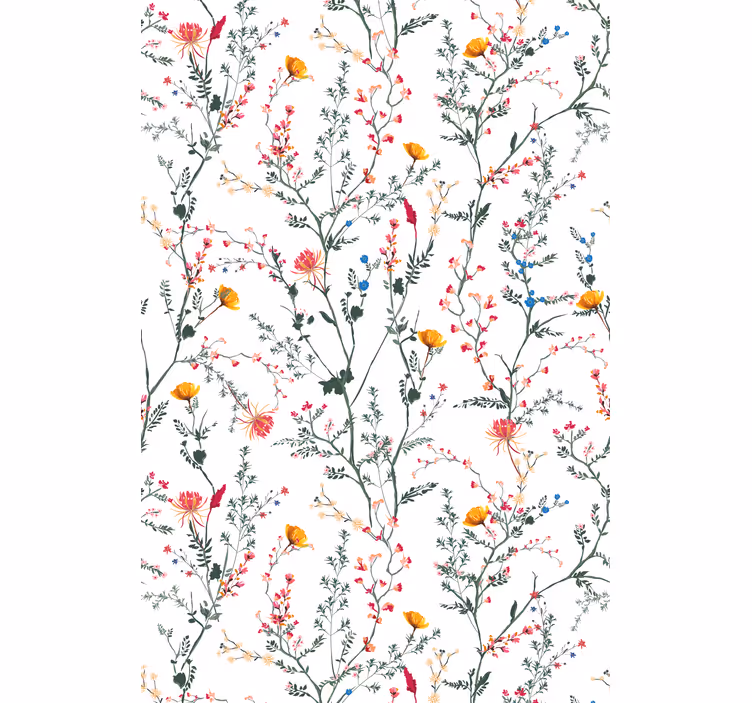 Tenda a rullo fiori e piante motivo floreale a uccelli - TenStickers