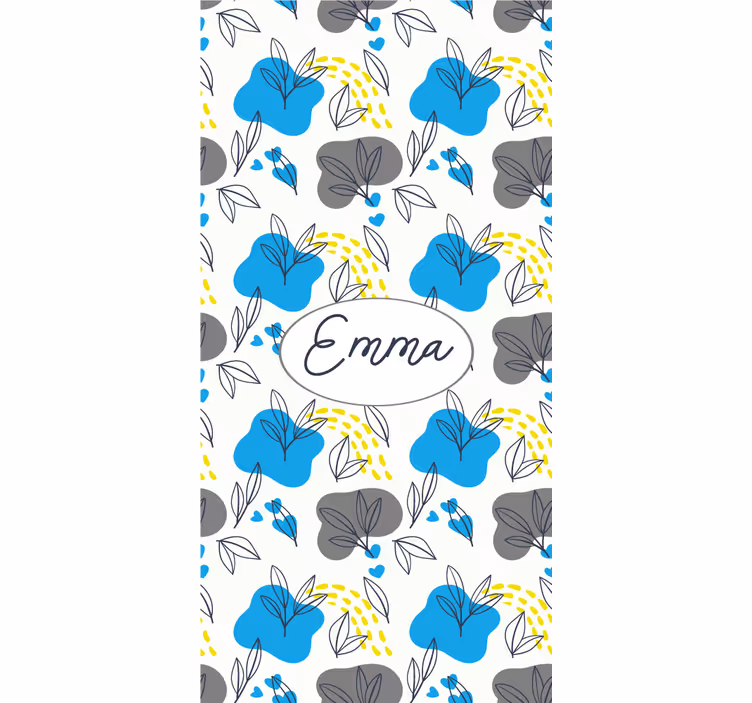 Tenda a rullo fiori e piante nome floreale personalizzato - TenStickers