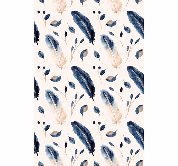 Tenda a rullo fiori e piante elegante motivo a piume - TenStickers