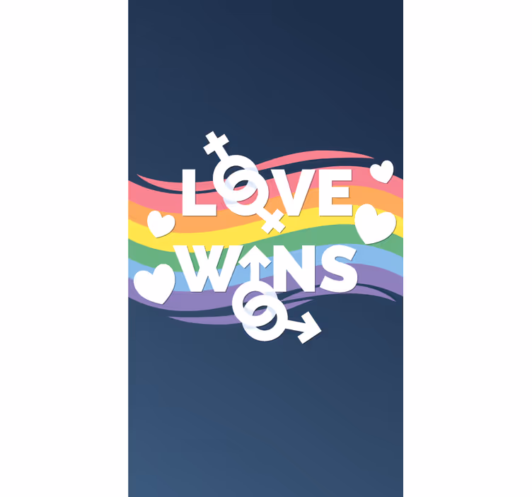 Tenda a rullo frasi messaggio l'amore vince - TenStickers