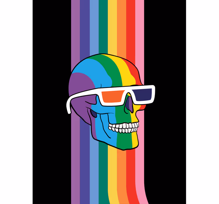 Tenda a rullo gamer occhiali da sole teschio arcobaleno - TenStickers