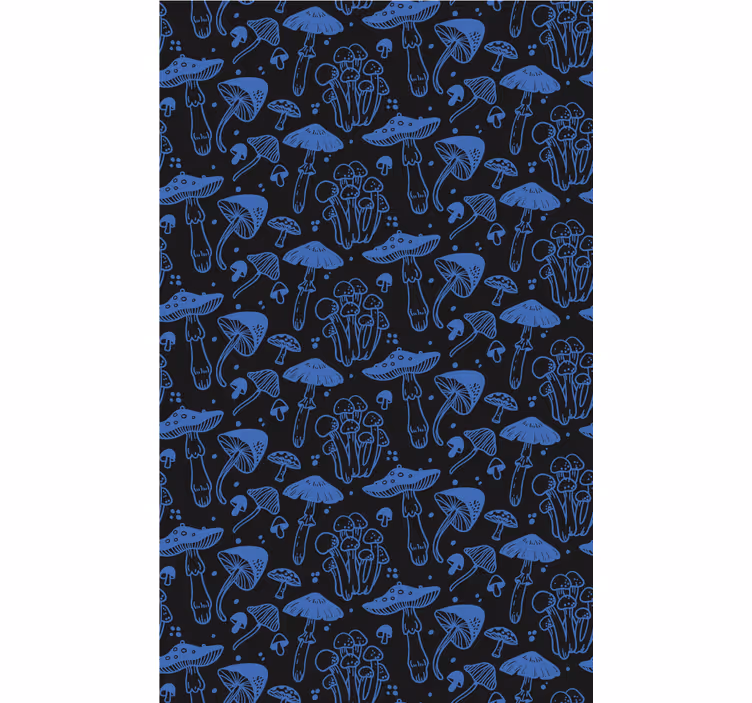 Tenda a rullo originale motivo a fungo blu - TenStickers