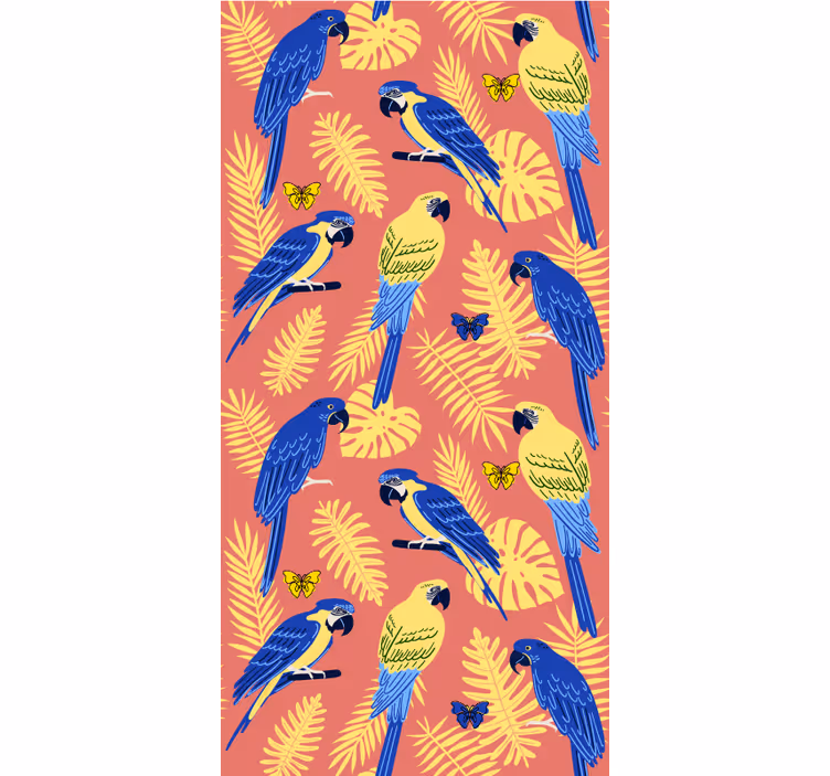 Tenda a rullo animali esposizione di pappagalli colorati - TenStickers