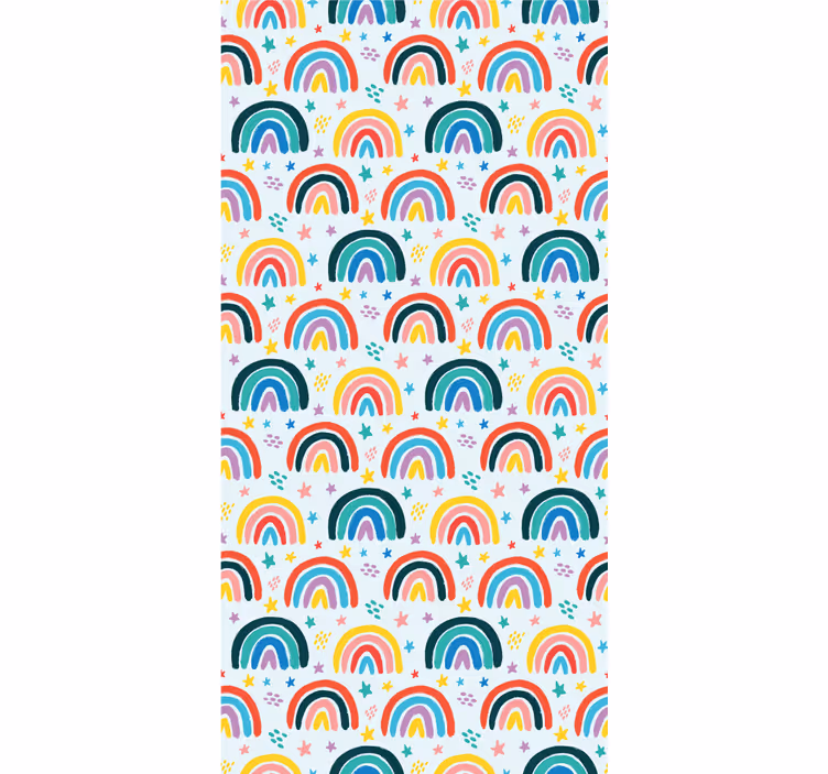 Tenda a rullo cameretta motivi arcobaleno blu - TenStickers
