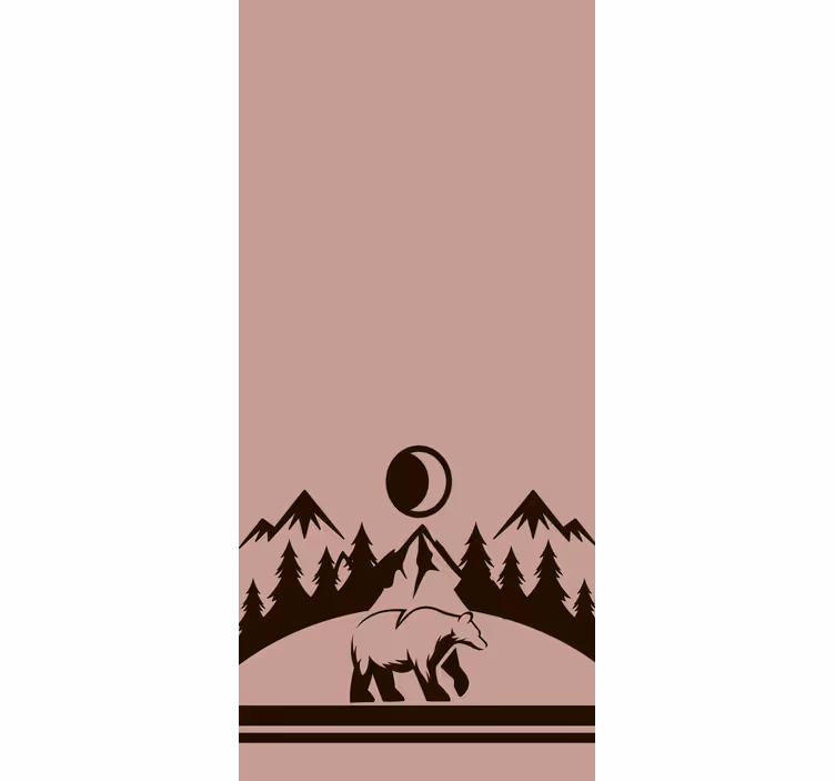Tenda a rullo animali orso e montagne - TenStickers