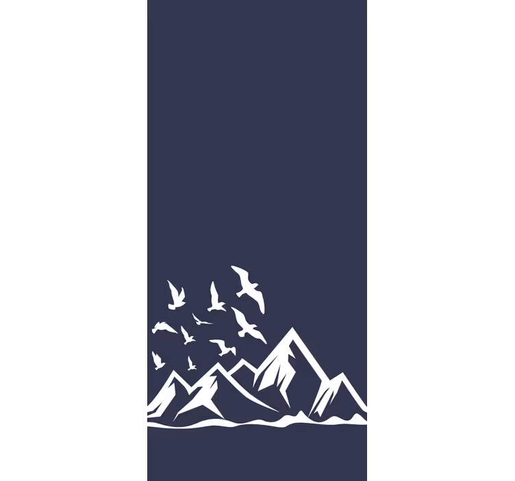 Tenda a rullo montagne con uccelli - TenStickers