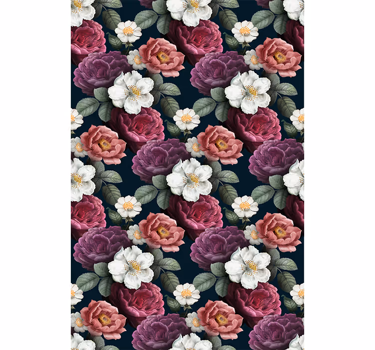 Tenda a rullo fiori graziosa composizione di fiori - TenStickers
