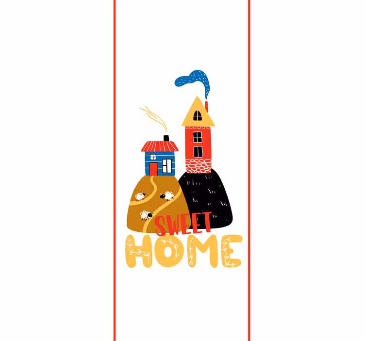 Tenda a rullo frasi illustrazione di casa affascinante - TenStickers