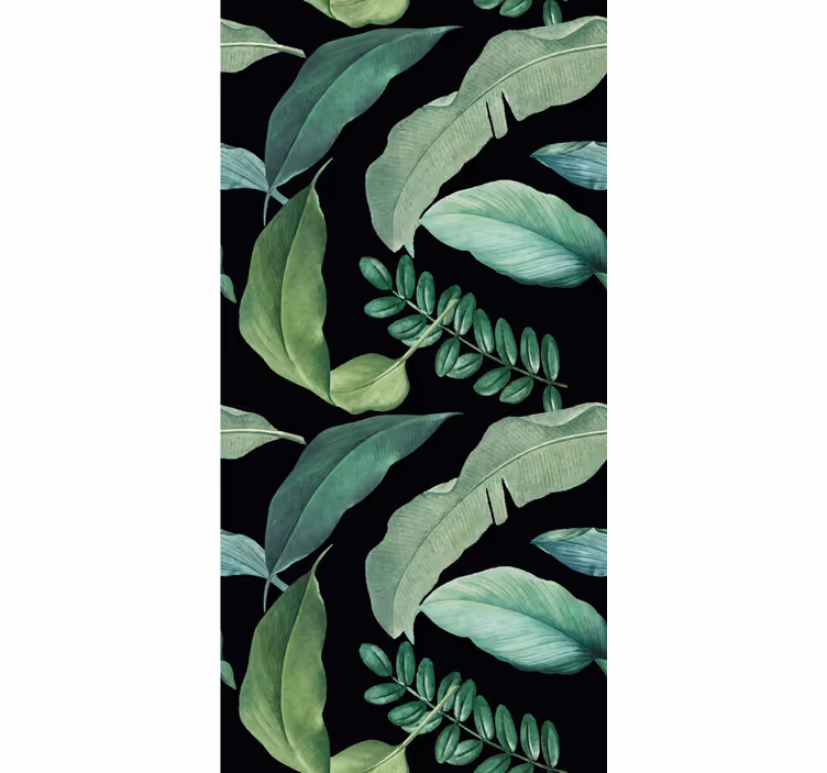 Tenda a rullo fiori e piante design verde lussureggiante - TenStickers