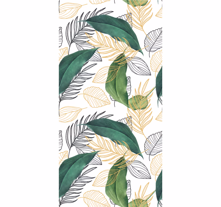Tenda a rullo fiori e piante foglie verdeggianti - TenStickers