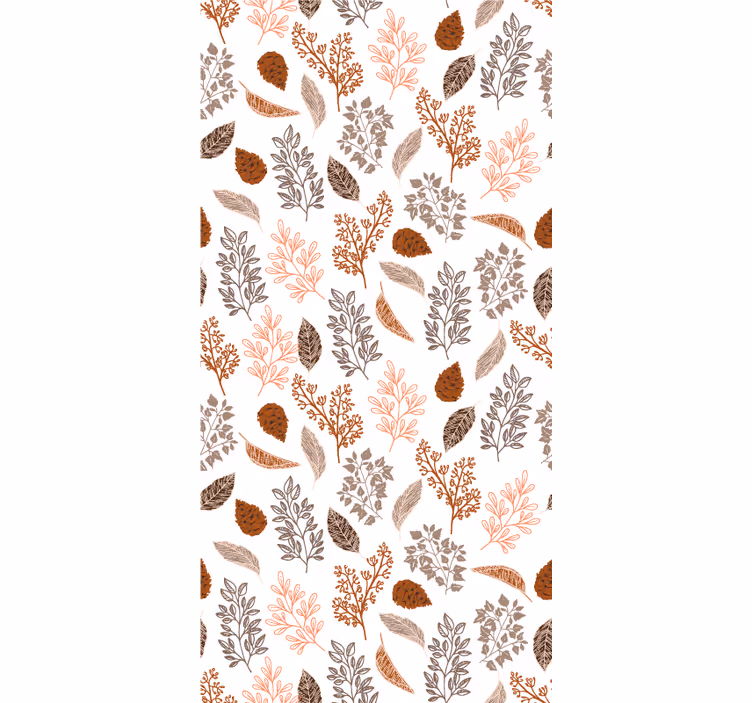 Tenda a rullo fiori e piante modello marrone autunnale - TenStickers