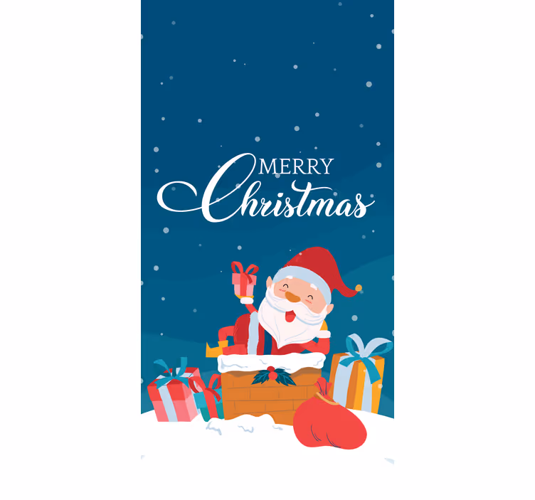 Tenda a rullo originale babbo natale circondato - TenStickers