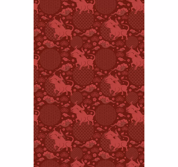 Tenda a rullo animali modello di toro rossastro - TenStickers