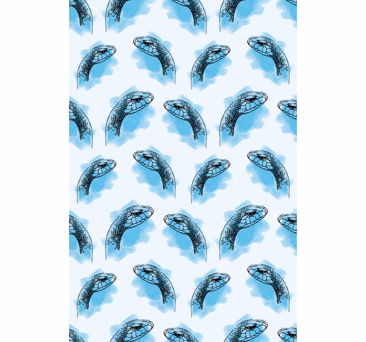 Tenda a rullo animali facce di serpente blu - TenStickers