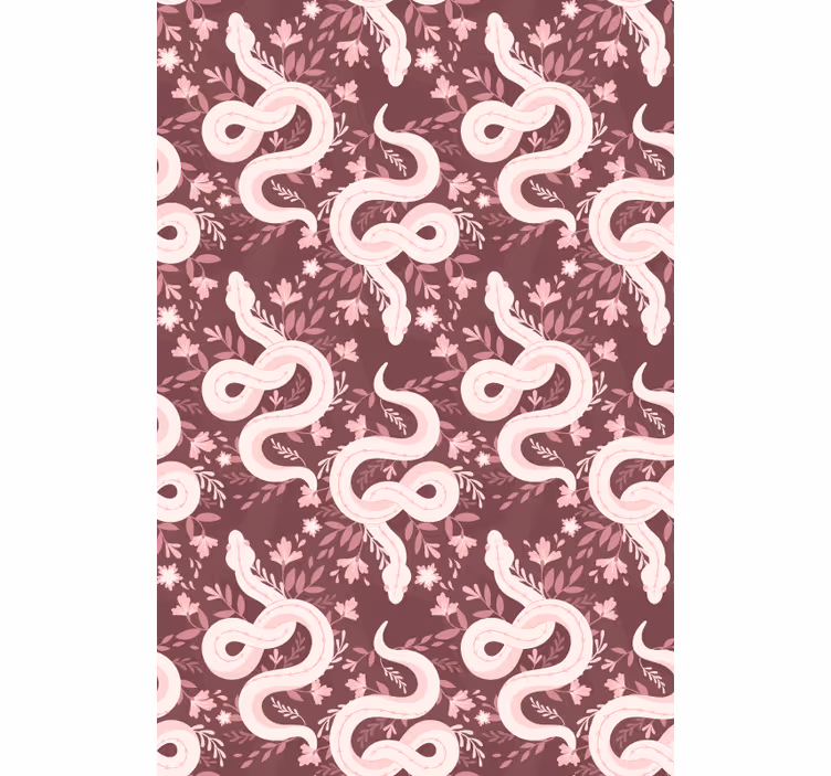 Tenda a rullo animali serpenti avvolti floreali - TenStickers