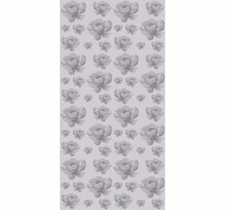Tenda a rullo fiori e piante design delicato grigio - TenStickers