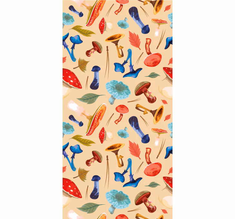 Tende a rullo frutta e verdura motivo a fungo colorato - TenStickers