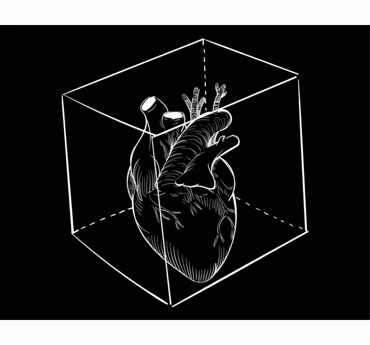 Tenda a rullo divertente illustrazione anatomia del cuore - TenStickers
