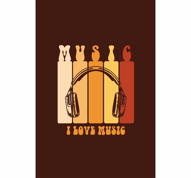 Tenda a rullo frasi cuffie musicali design - TenStickers