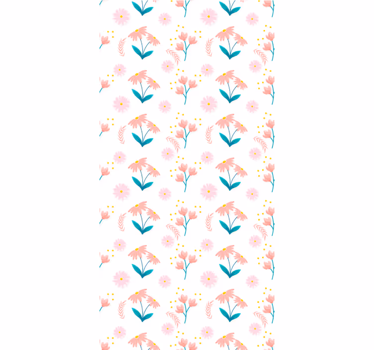 Tenda a rullo fiori e piante motivo echinacea rosa - TenStickers