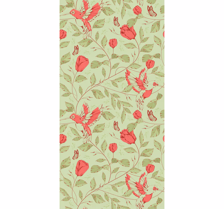 Tenda a rullo fiori e piante colibrì e fiori - TenStickers