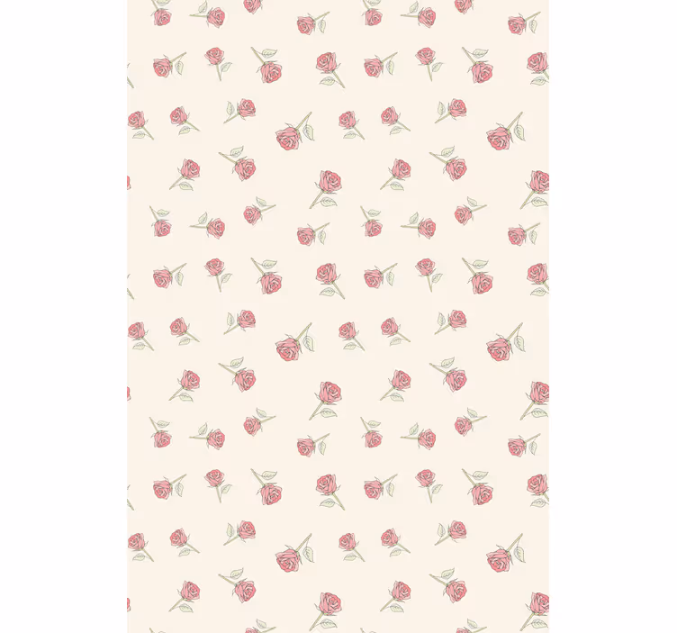 Tenda a rullo fiori e piante delicato motivo a rosa - TenStickers