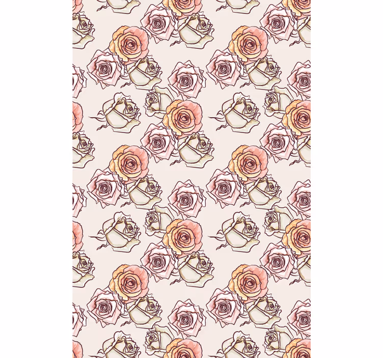 Tenda a rullo fiori e piante motivo rose illustrato - TenStickers