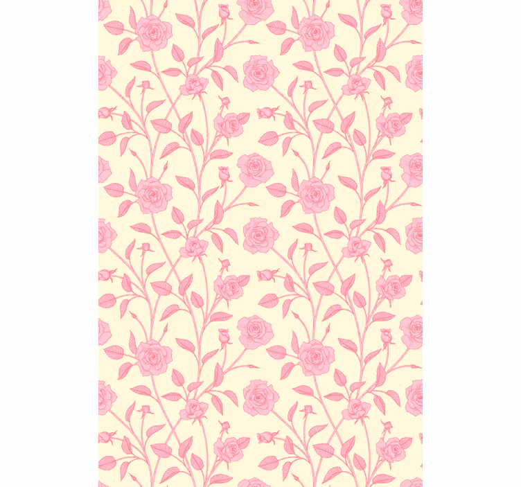 Tenda a rullo fiori e piante rosa antico - TenStickers