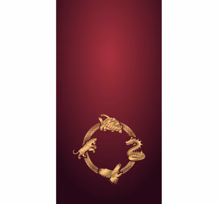 Tenda a rullo animali creature ornate d'oro - TenStickers