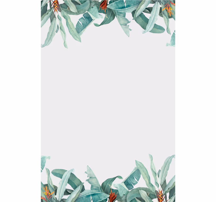 Tenda a rullo fiori e piante bordo di foglie tropicali - TenStickers