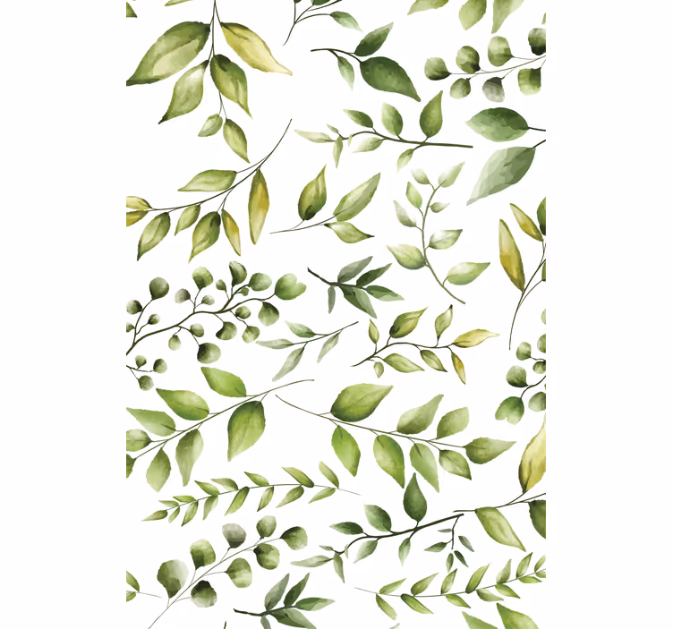 Tenda a rullo fiori e piante elegante motivo verde - TenStickers