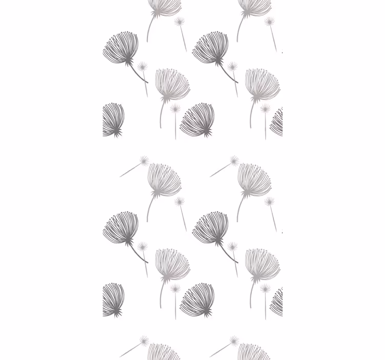 Tenda a rullo fiori e piante modello grigio tenue - TenStickers