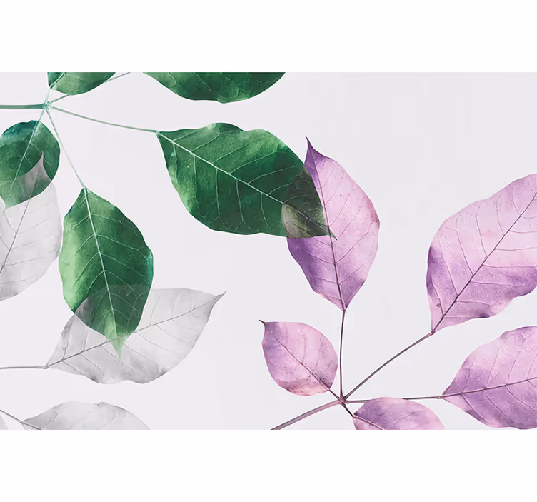 Tenda a rullo piante e fiori motivi di foglie vivaci - TenStickers
