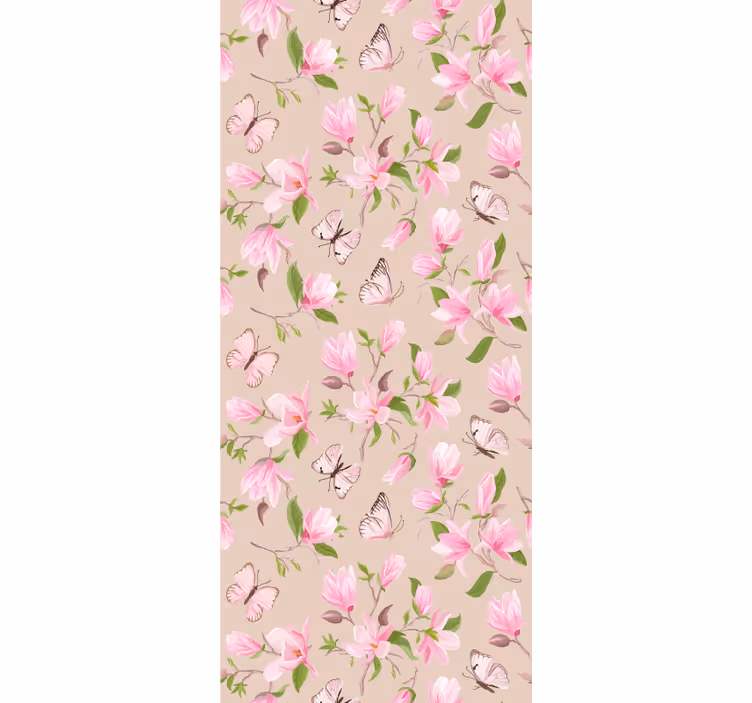Tenda a rullo fiori e piante delicate farfalle floreali - TenStickers