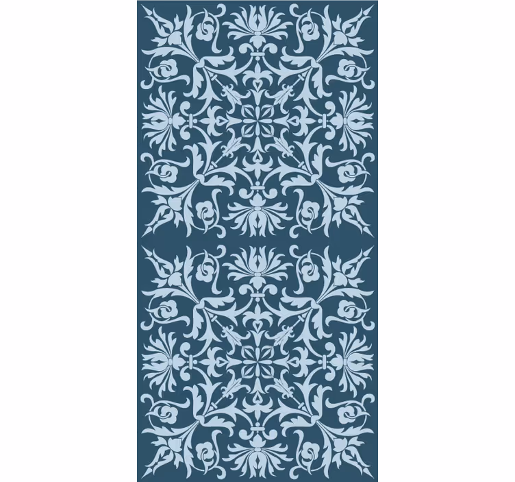 Tenda a rullo fiori e piante motivo blu provinciale francese - TenStickers