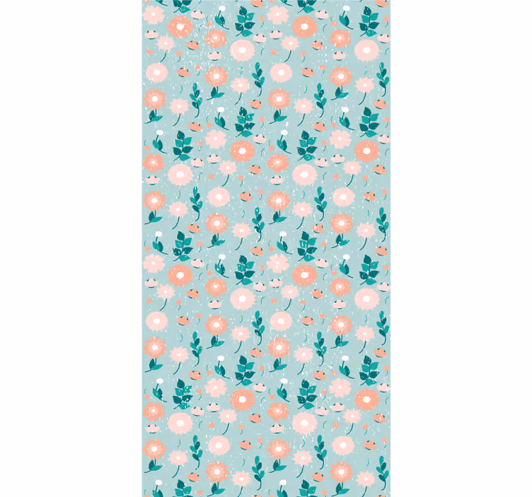 Tenda a rullo camera ragazzi fiori color pesca - TenStickers