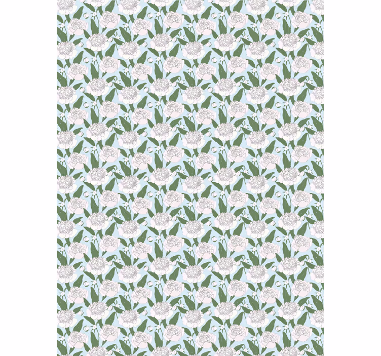 Tenda a rullo fiori e piante motivo a peonia bianca - TenStickers