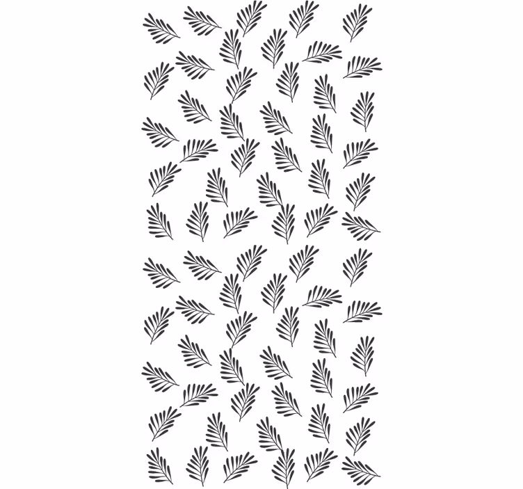 Tenda a rullo fiori e piante motivo foglie bianco e nero - TenStickers
