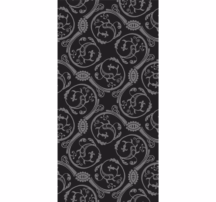 Tenda a rullo elegante motivo floreale grigio - TenStickers