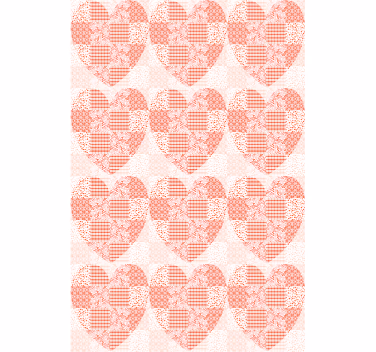 Tenda a rullo romantica motivo a cuore patchwork - TenStickers