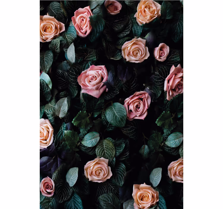 Tenda a rullo fiori modello di rose realistico - TenStickers