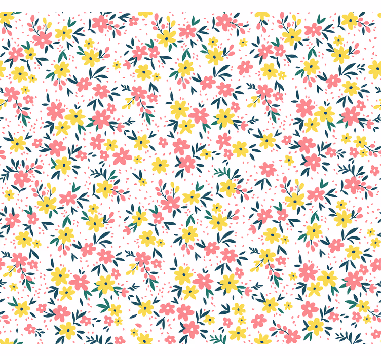Tenda a rullo fiori e piante motivo fiorito - TenStickers