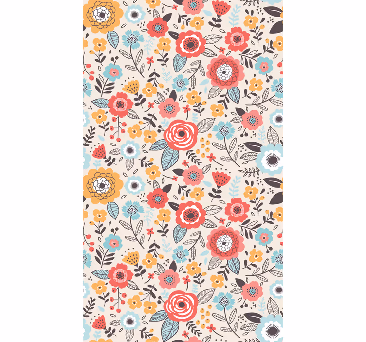 Tenda a rullo fiori e piante composizione botanica vivace - TenStickers