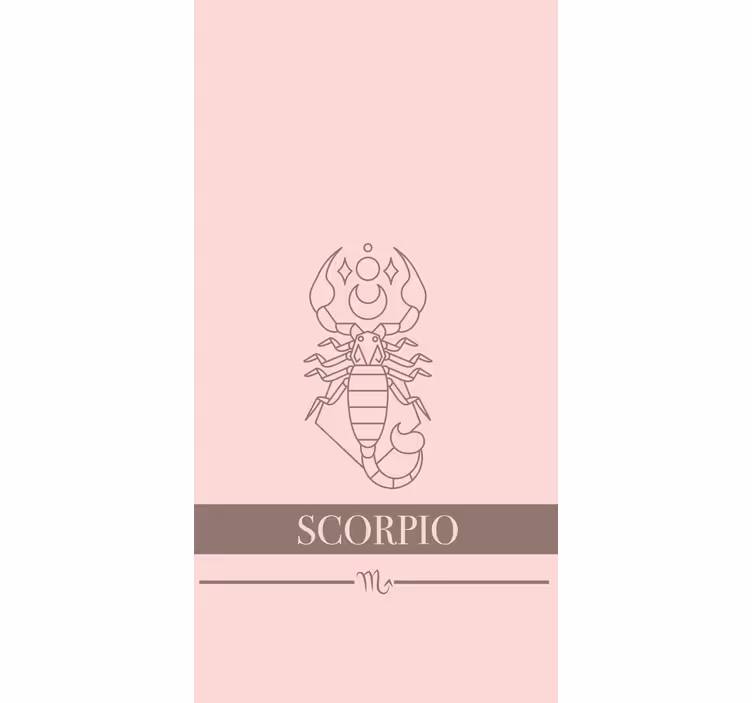 Tenda a rullo design zodiacale scorpione rosa - TenStickers