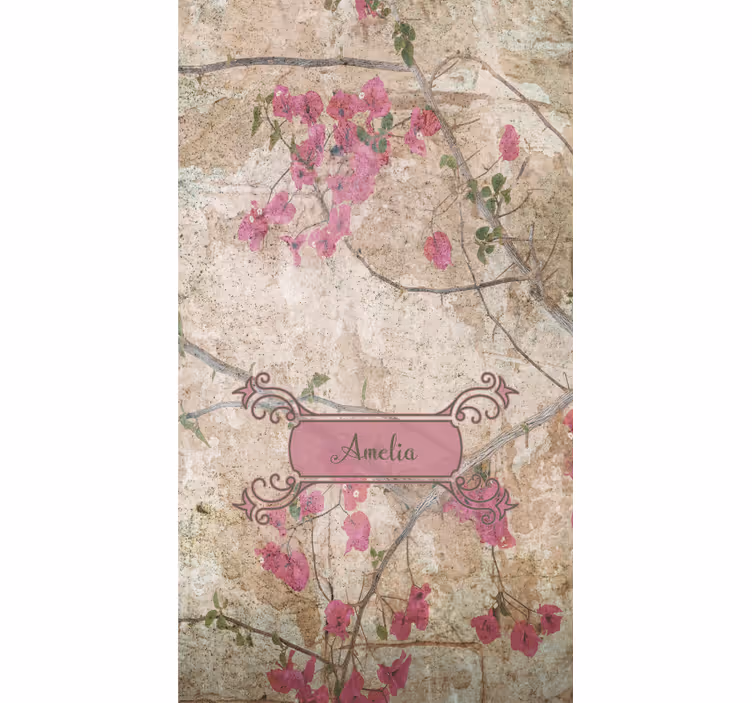 Tenda a rullo fiori eleganza floreale con nome - TenStickers