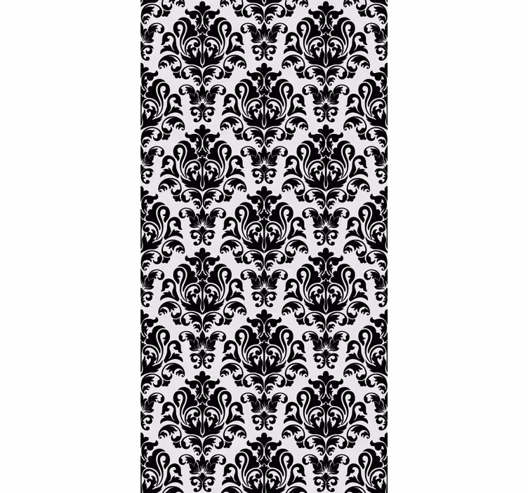 Tenda a rullo classica motivo floreale bianco e nero - TenStickers