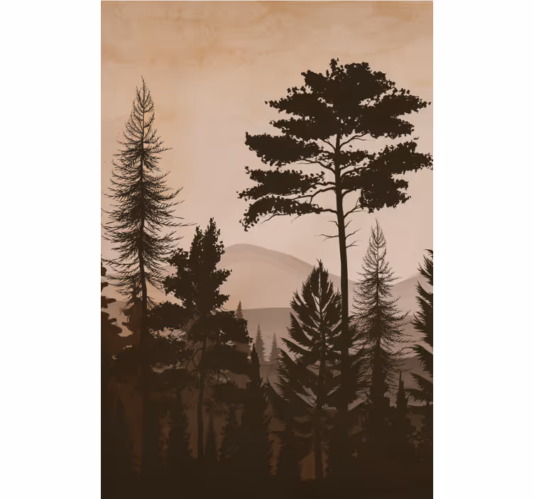 Tenda a rullo alberi Foresta dai colori caldi in stile scandinavo - TenStickers