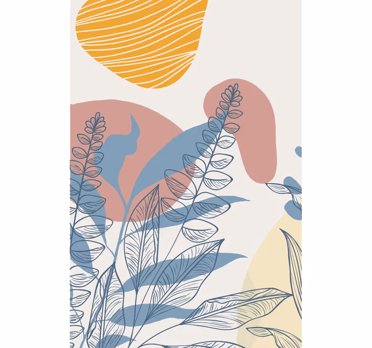 Tenda a rullo fiori e piante motivi astratti di foglie - TenStickers