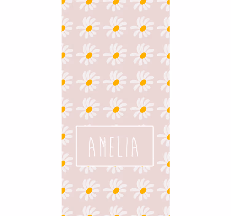 Tenda a rullo cameretta margherita floreale con nome - TenStickers